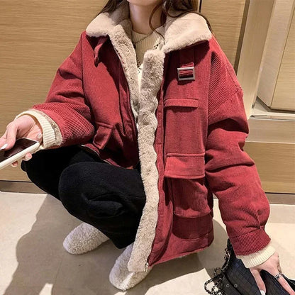 Veste Femme Hiver Chic avec Ceinture Élastique