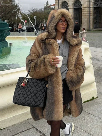 Manteau Femme Parka Hiver Chaud et Élégant avec Capuche