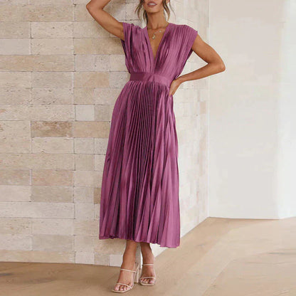 Robe Plissée Femme Élégante et Colorée