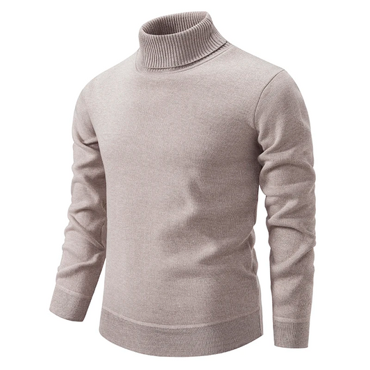 Pull Homme Col V en Laine Chaude Marron - PanierRoyale