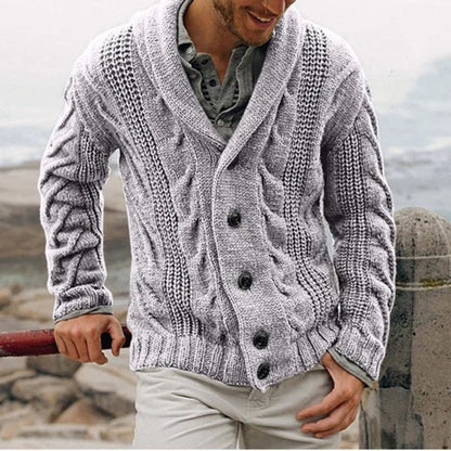 Cardigan Homme Hiver Manches Longues Décontracté
