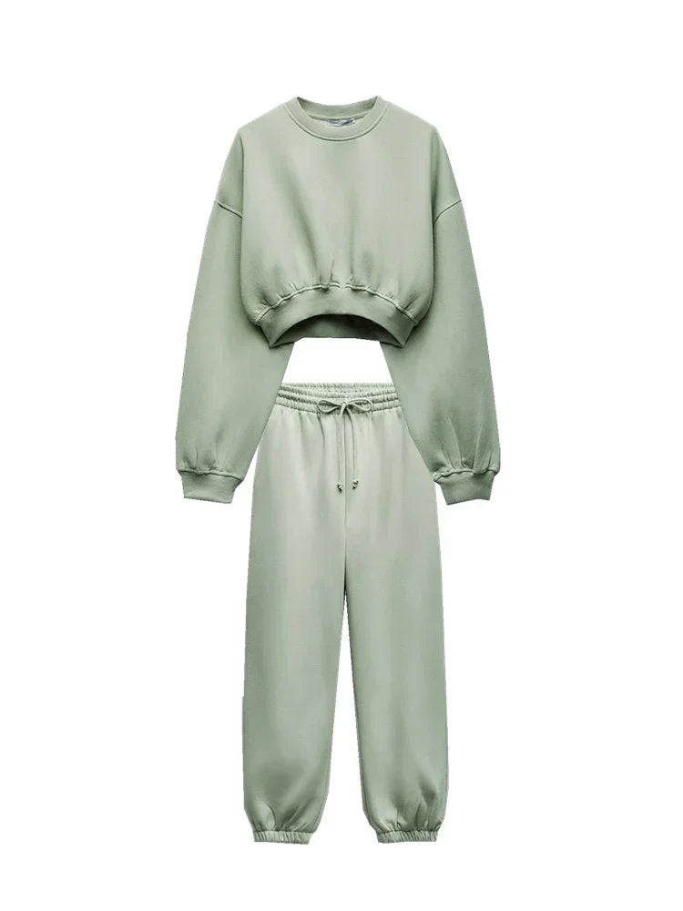 Vêtement Décontracté Femme : Crop Top et Legging Doux