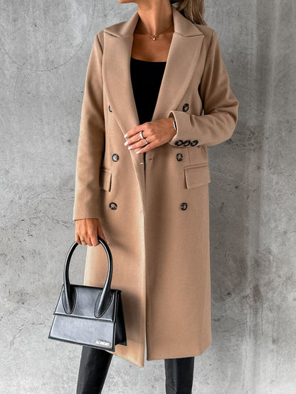 Manteau Femme Élégant Long à Boutons