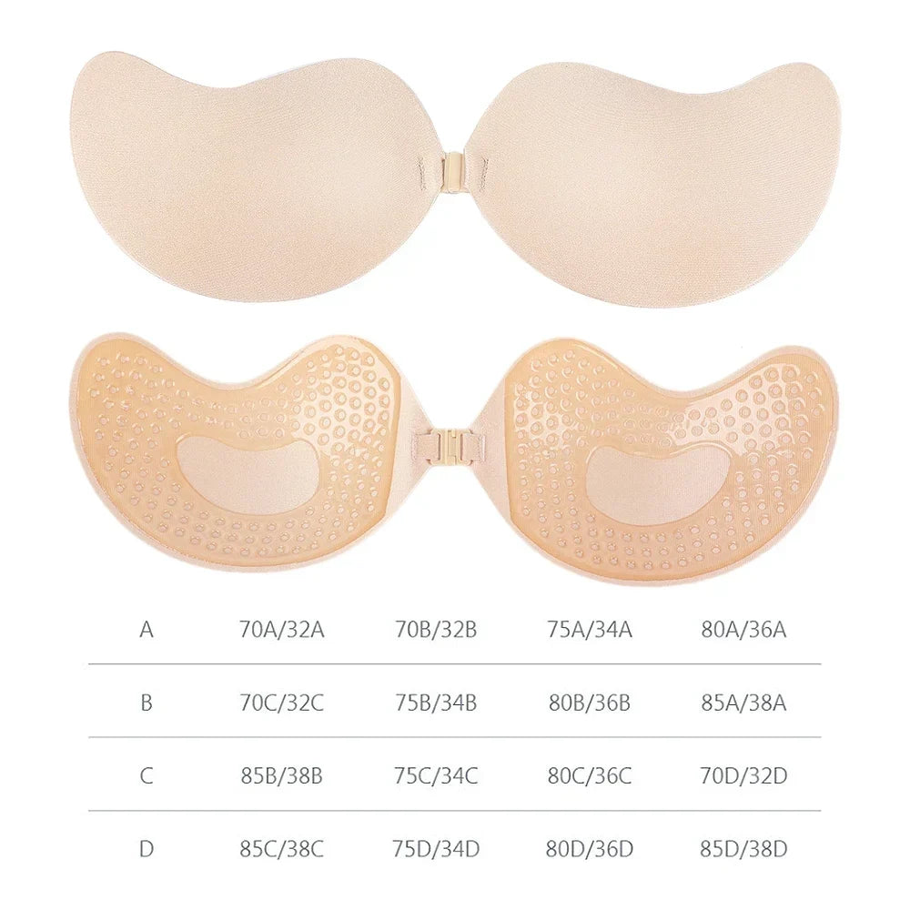 Soutien-gorge Femme Adhésif Push-up Sans Bretelles Invisible