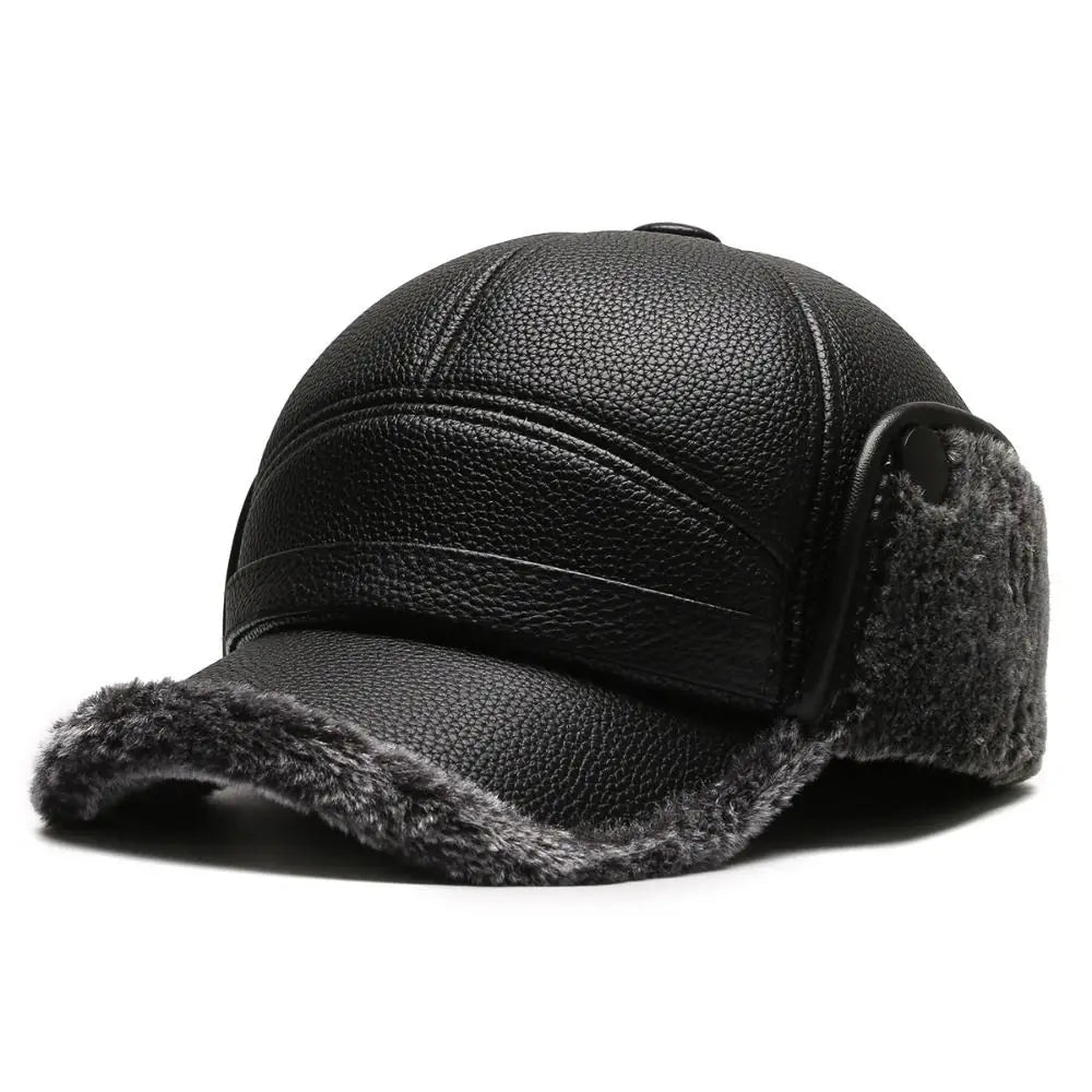 Casquette Hiver Douce avec Oreillettes Amovibles pour Homme
