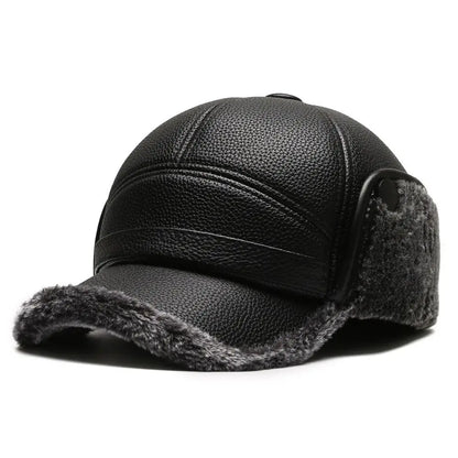 Casquette Hiver Douce avec Oreillettes Amovibles pour Homme