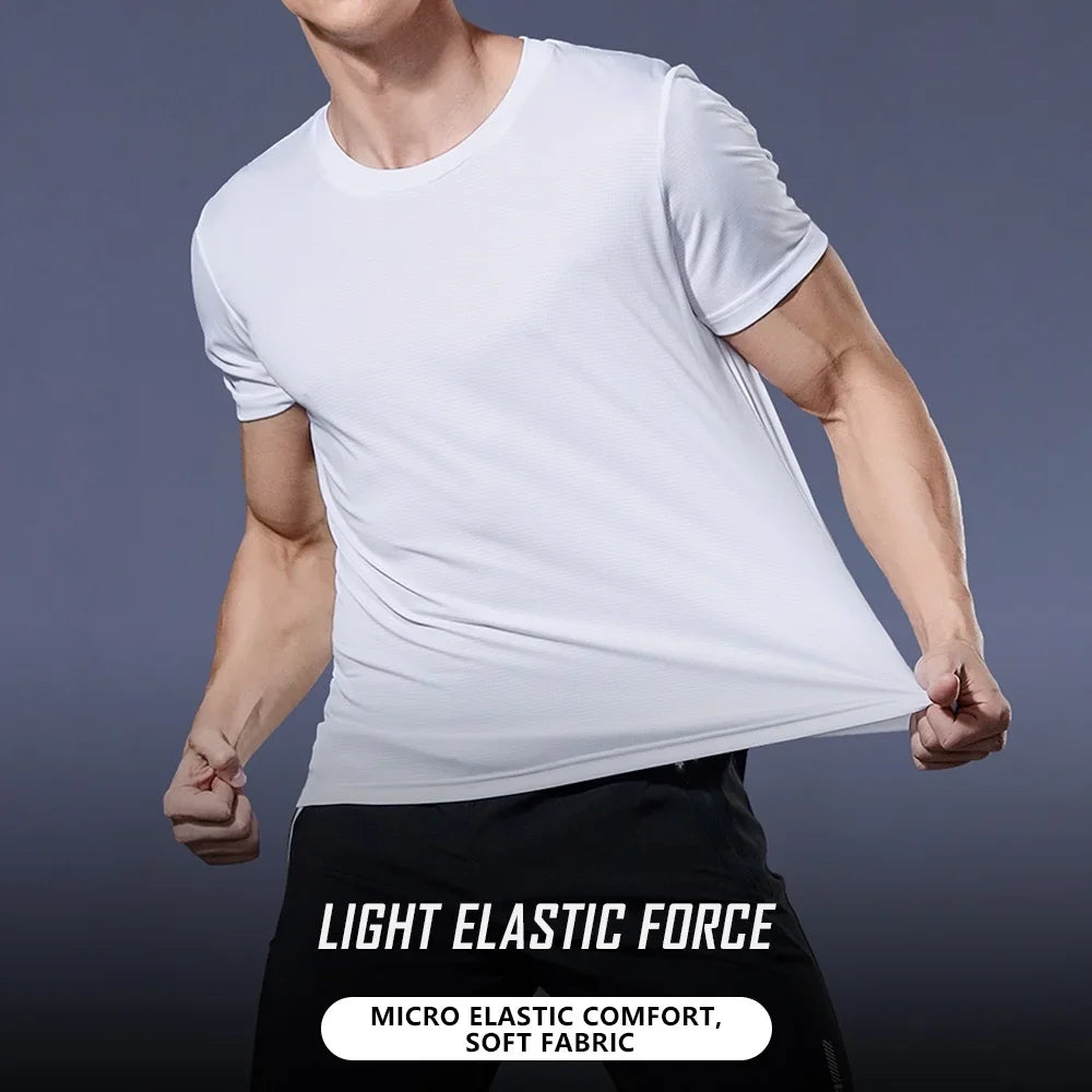 T-shirt Homme Séchage Rapide Col Rond Manches Courtes Coupe Légère
