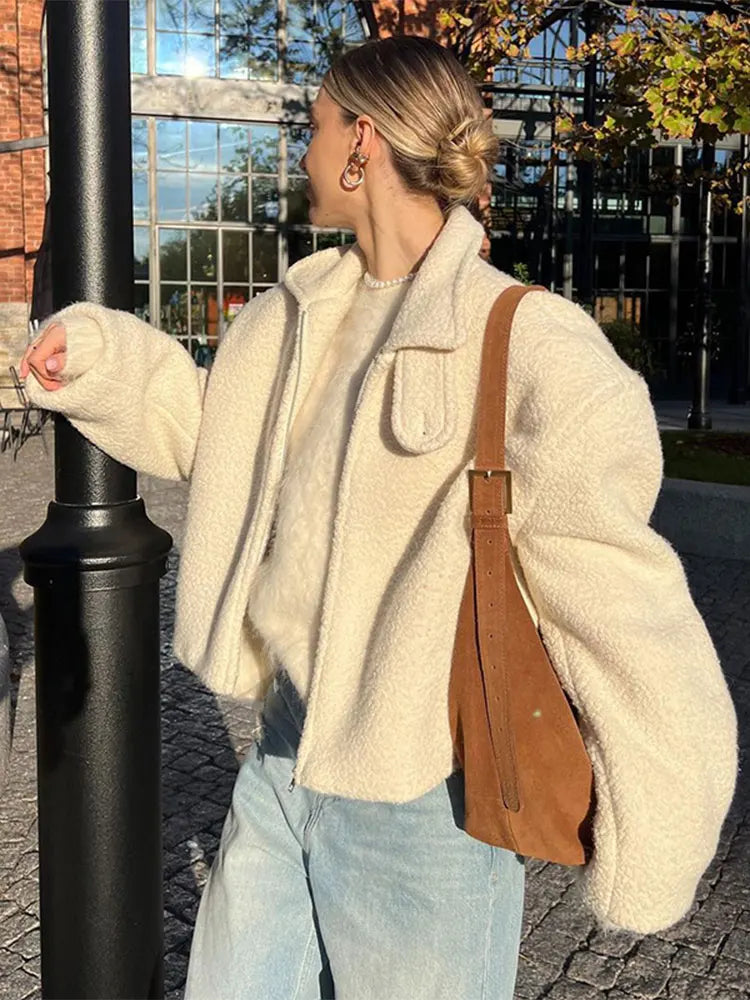 Veste Femme Hiver Chic avec Capuchon et Fermeture Éclair