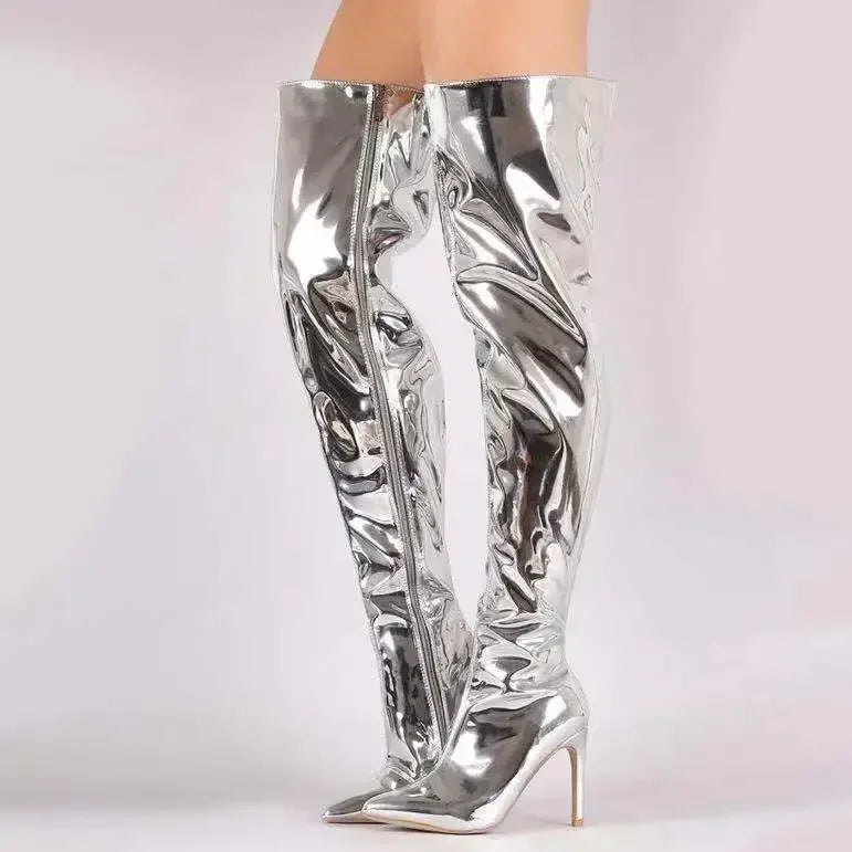 Bottines Femmes Talon Aiguille avec Fermeture Éclair pour Soirée Chic