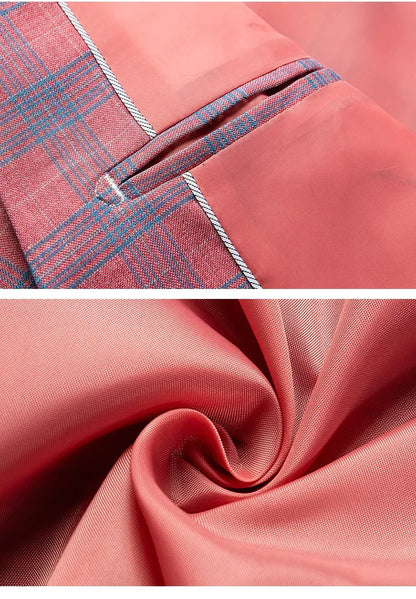 Blazer femme rose en carreaux élégant