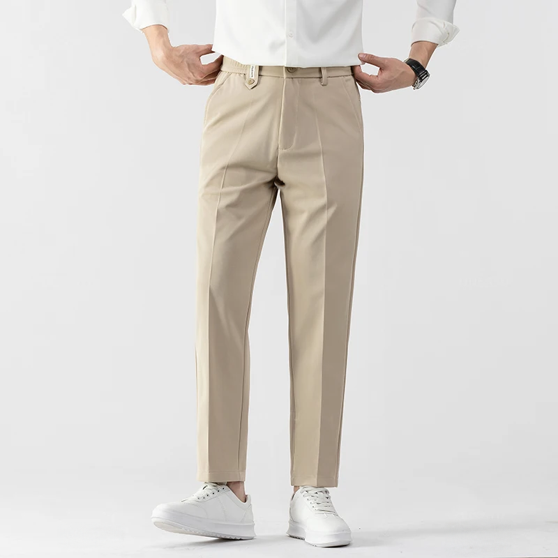 Pantalon Homme Beige Taille Haute Confort et Élégance