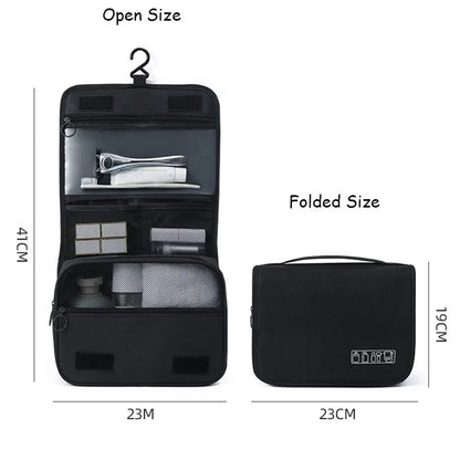 Trousse de toilette Unisexe Pliable avec Compartiments Suspendue