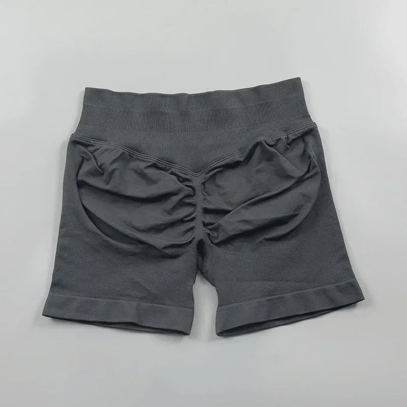 Short sport femme sans couture taille haute gainant