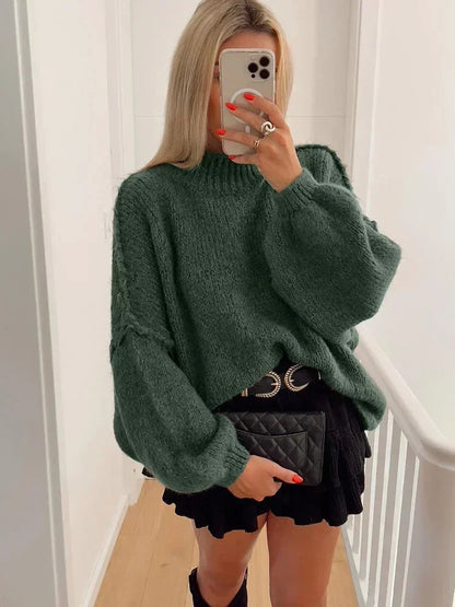 Pull Femme Laine Douce Hiver avec Écharpe Coordinée
