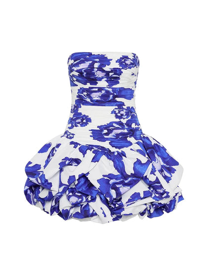 Robe sans manches fleuri pour femme avec jupe ample