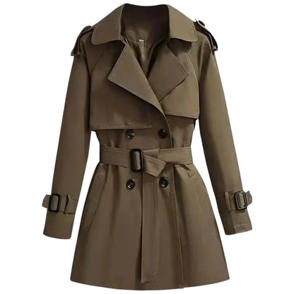 Mireille - Trench vintage en coton pour femme avec ceinture