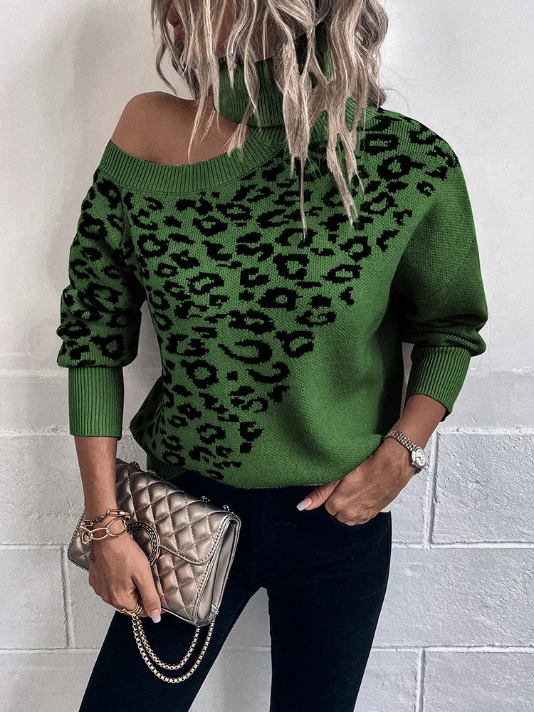 Pull Col Rond Léopard Fashion Féminin - PanierRoyale