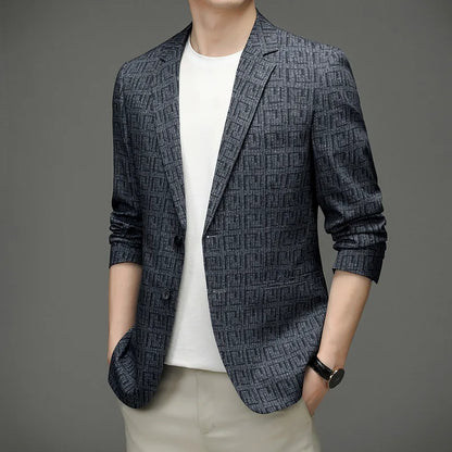 Blazer Homme Moderne à Carreaux Geométriques