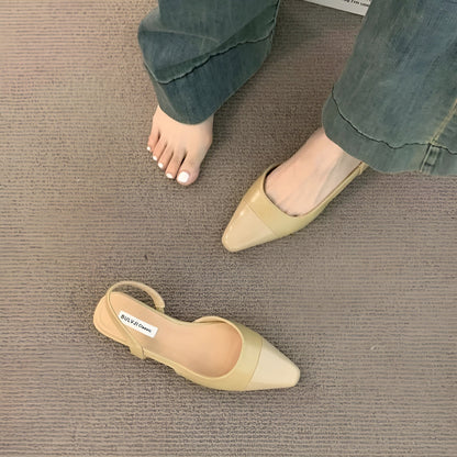 Chaussures Femmes Talon Plat en Cuir Elegant