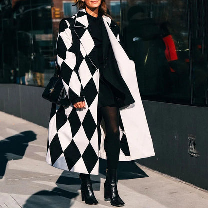 Manteau femme hiver carreaux chaud et tendance