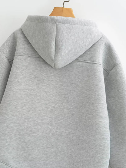 Blouson femme décontracté à capuche et fermeture éclair