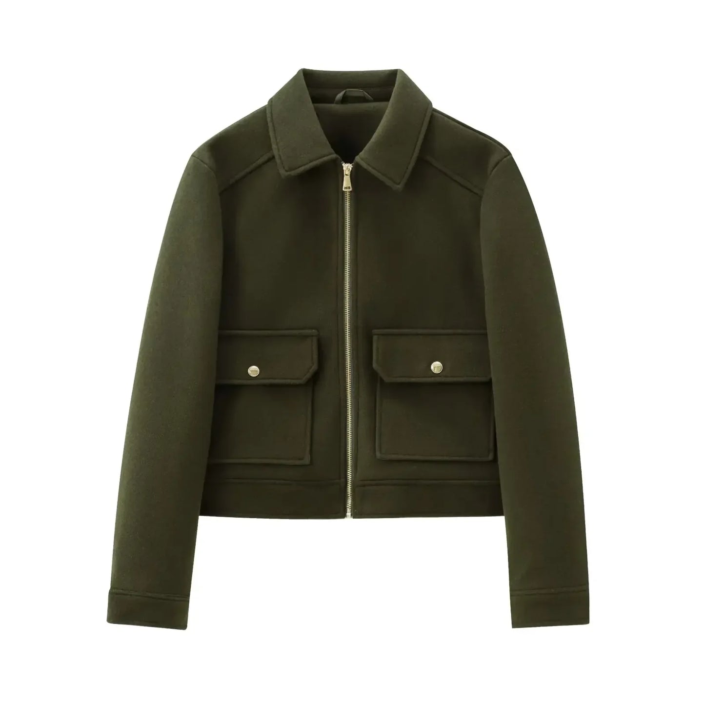 Veste Femme Décontractée Zippée Mélange Laine