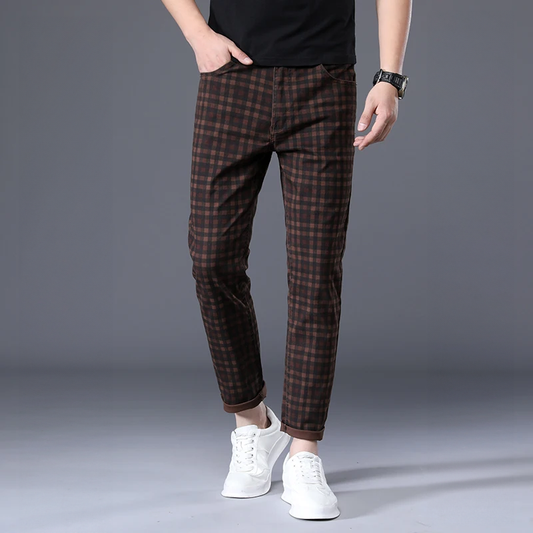 Pantalon Slim Homme à Carreaux pour Loisirs et Ville - BerlinGlamour