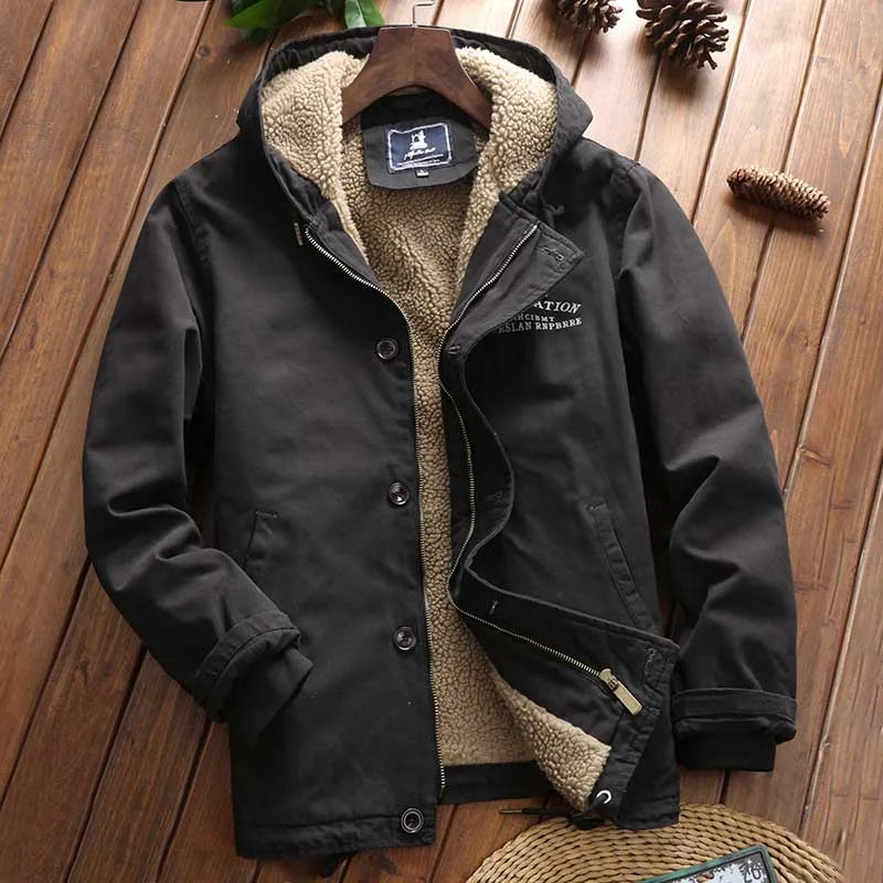 Parka Hiver Homme Long avec Capuche et Manches Réglables - PanierRoyale
