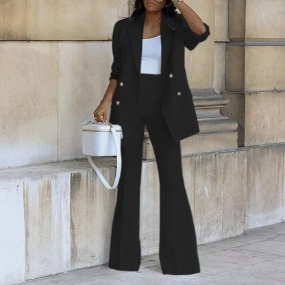 Costume Femme Blanc Élégant Pantalon Taille Libre
