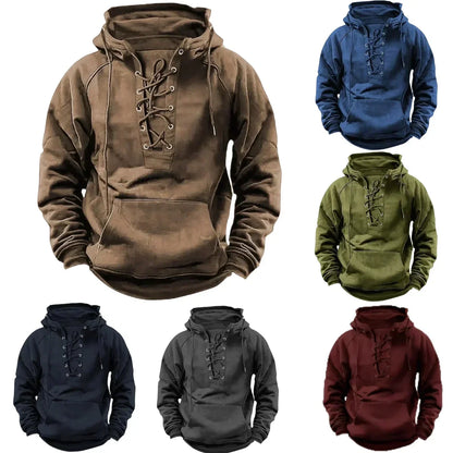 Sweat à capuche Épais Coton Coupe Rétro