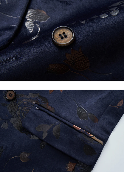 Blazer Homme Élégant Fleuri pour Mariage