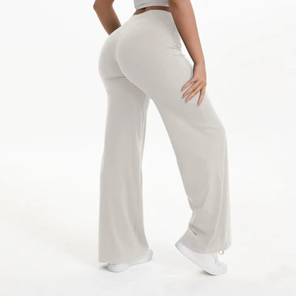 Pantalon Yoga Femme Taille Haute Fluide Coupe Large