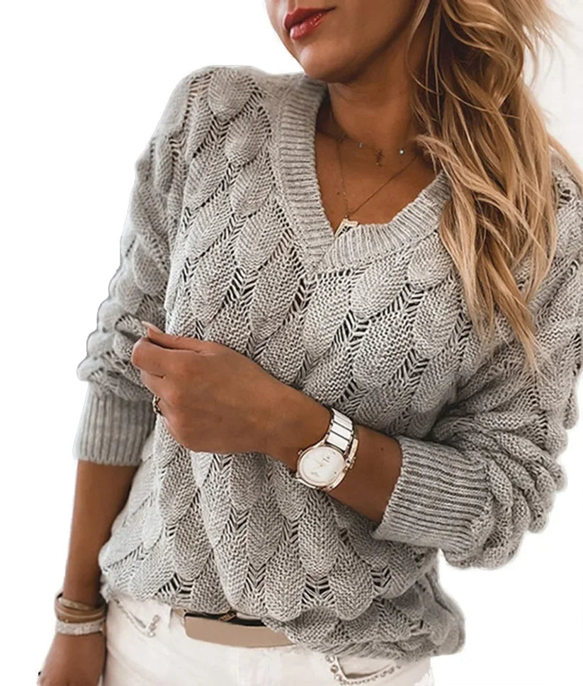 Pull à manches longues Col V Douillet pour Femme