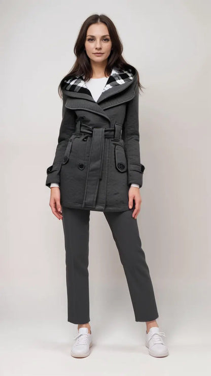 Manteau en laine à carreaux femme élégant - BerlinGlamour