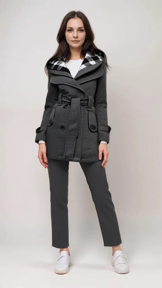 Manteau en laine à carreaux femme élégant - BerlinGlamour