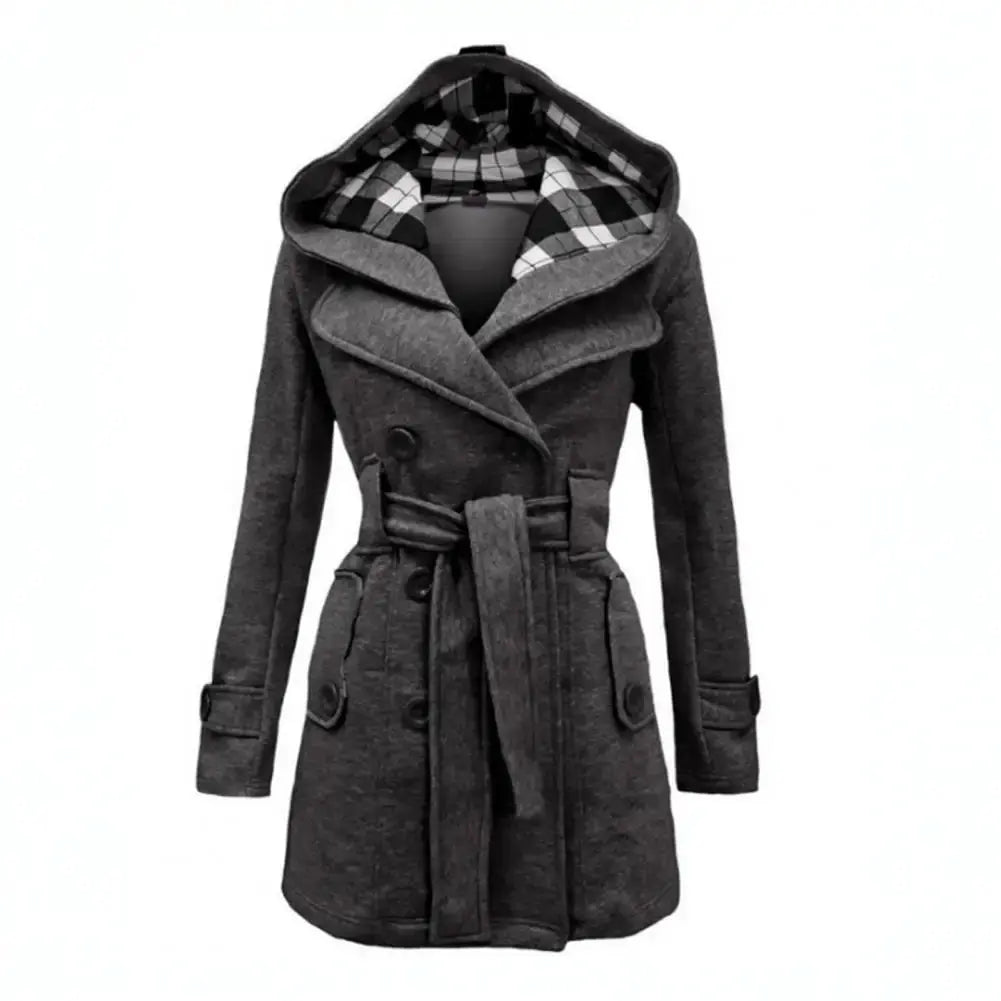 Chloe | Schicke Damen-Karierte Wollmantel Zendoo.de