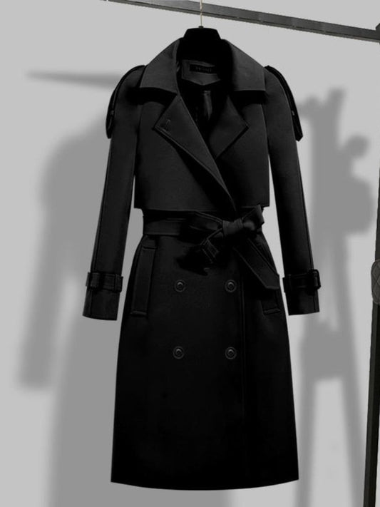 Trenchcoat Femme Classique avec Ceinture et Écharpe - BerlinGlamour