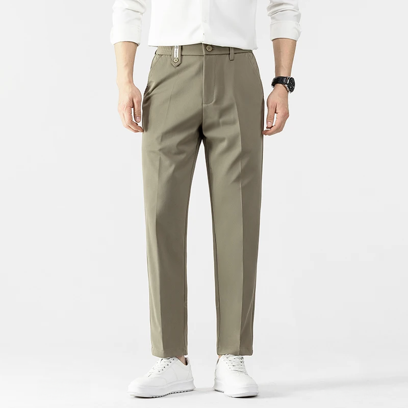Pantalon Homme Beige Taille Haute Confort et Élégance