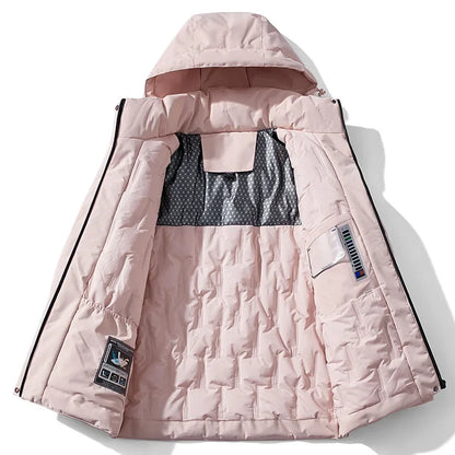 Doudoune Femme Imperméable Hivernale avec Doublure Polaire
