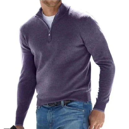 Pull Homme Zippé Chaud et Décontracté pour Hiver