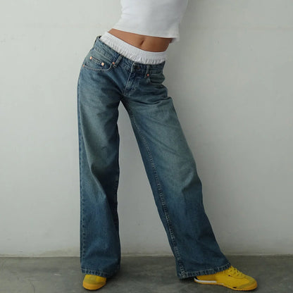 Jean Femme Large Vintage Blanc