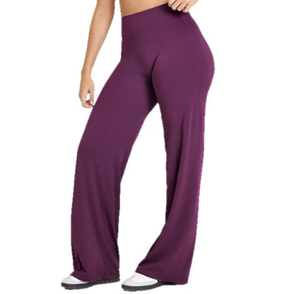 Pantalon Yoga Femme Taille Haute Fluide Coupe Large