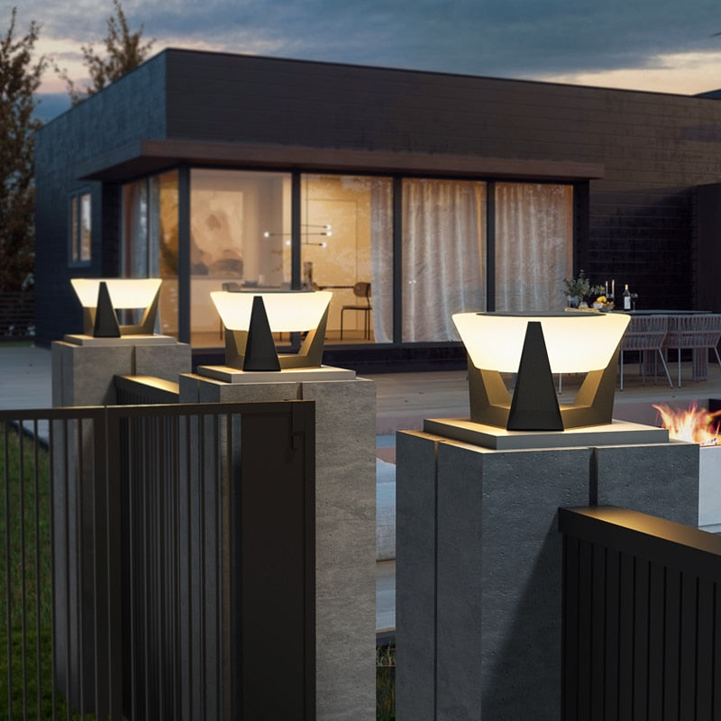 Lampe LED Extérieur Solaire Design Géométrique