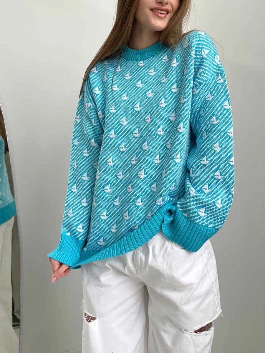 Pull Col Rond Molleton Confortable