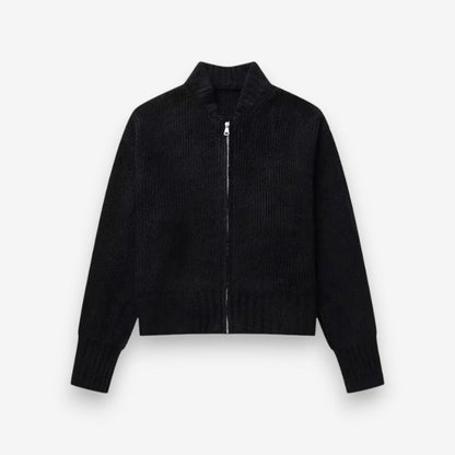 Veste Féminine Zippée Col Rond Manches Longues