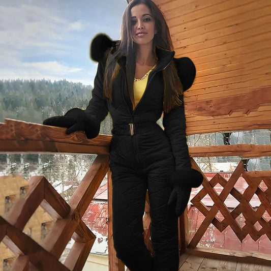 Combinaison Ski Femme Noir Matelassée - PanierRoyale