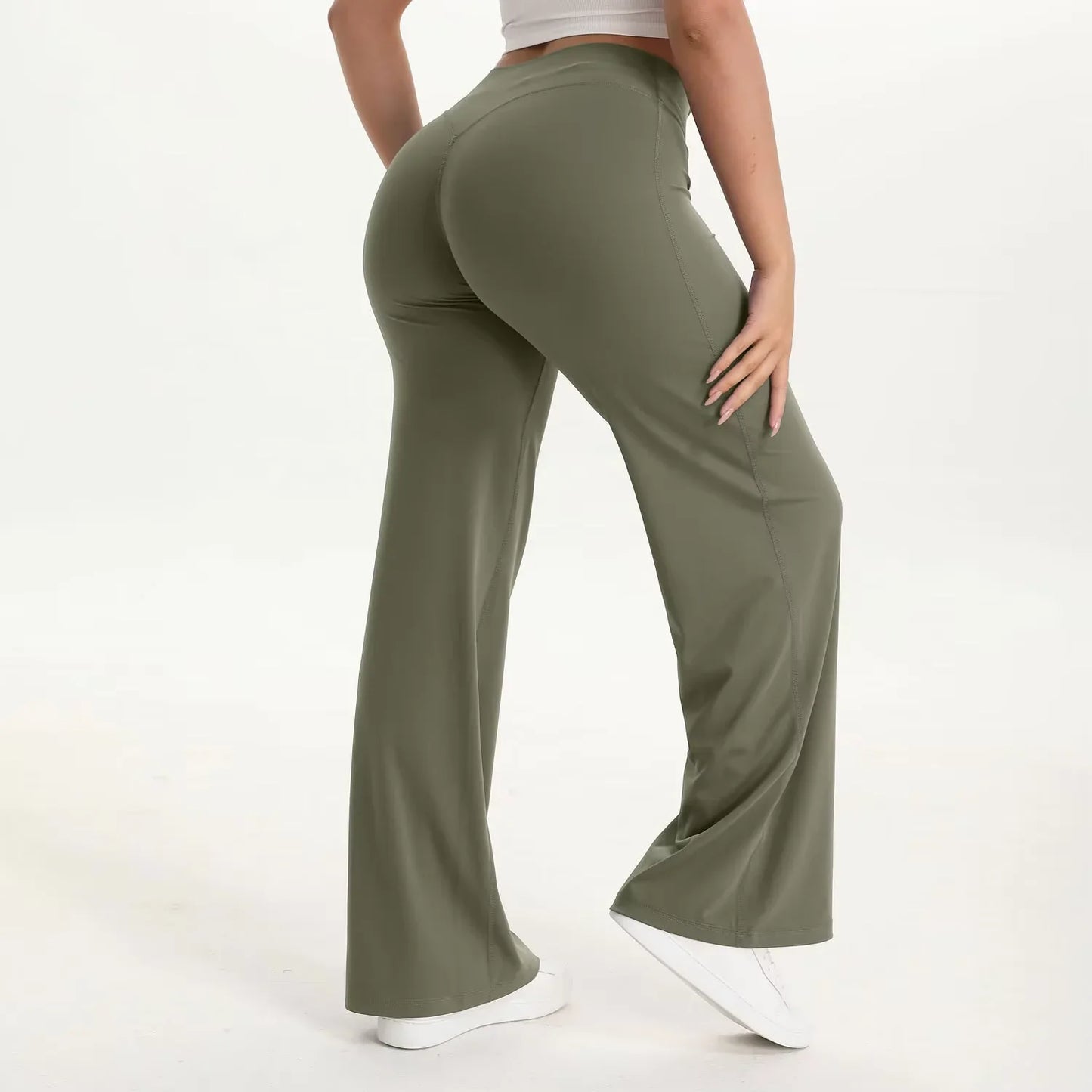 Pantalon Yoga Femme Taille Haute Fluide Coupe Large