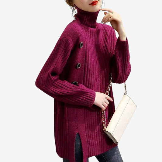 Pull Femme Manches Longues Col Rond Chaud - PanierRoyale