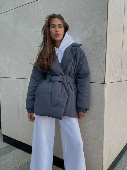 Blouson Puffer Étanche avec Ceinture - BerlinGlamour
