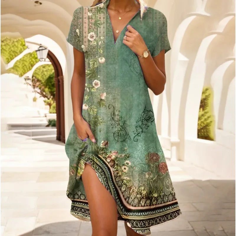 Robe Été Fleurs Colorées et Légère